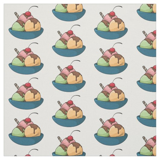 Tissu Illustration de crème glacée (Échantillon)