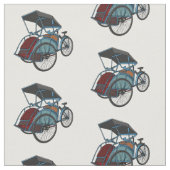 Tissu Illustration de cyclo-pousse (Fermer)