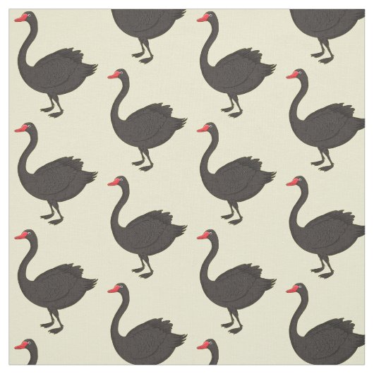 Tissu Illustration de cygne noir (Échantillon)