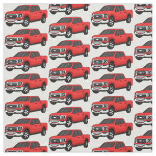 Tissu Illustration de dessin animé de camionnette rouge