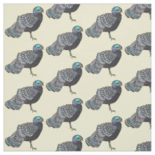 Tissu illustration de dessin animé d'oiseau paon-phasian