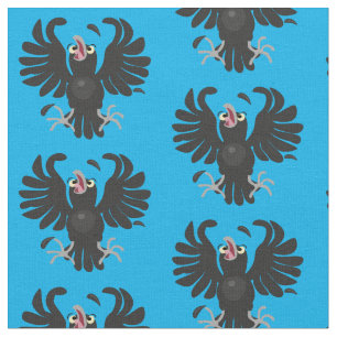 Tissu Illustration de dessin animé drôle de corbeau fou