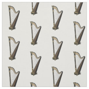 Tissu Illustration de dessin animé sur la harpe