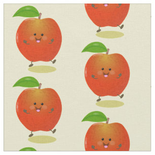 Tissu Illustration de dessin animé sur la pomme de danse