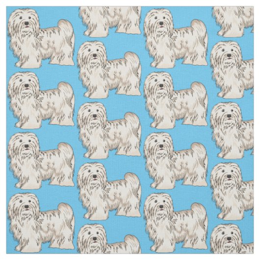 Tissu Illustration de dessin de chien de Havan (Échantillon)