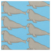 Tissu Illustration de dessin de phoque éléphant (Fermer)