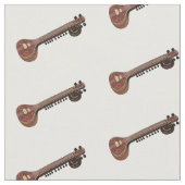 Tissu Illustration de dessin de Sitar (Fermer)