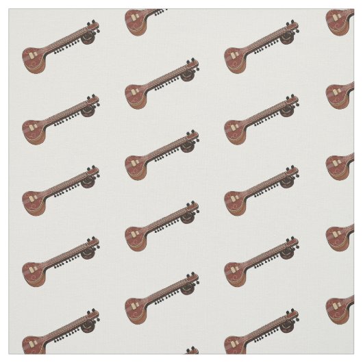 Tissu Illustration de dessin de Sitar (Échantillon)