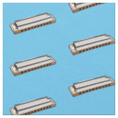 Tissu Illustration de dessin d'Harmonica (Fermer)