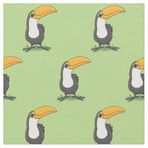 Tissu Illustration de dessin humoristique du toucan joye