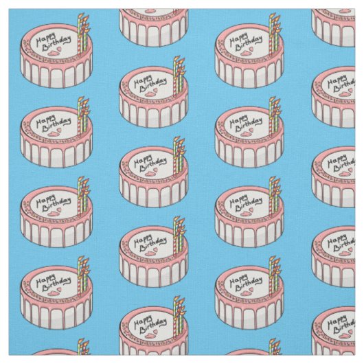 Tissu Illustration de gâteau d'anniversaire (Échantillon)