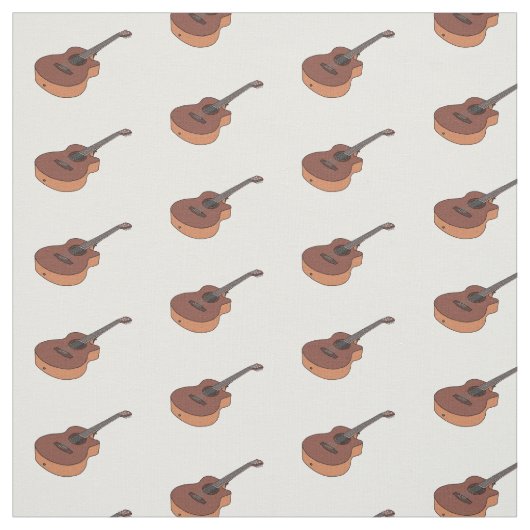 Tissu Illustration de guitare acoustique (Échantillon)