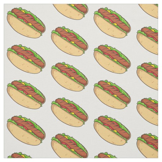 Tissu Illustration de Hot dog (Échantillon)