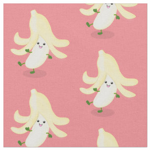 Tissu Illustration de la banane mauve de Cute kawaii