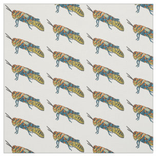 Tissu Illustration de la caricature de la sauterelle en