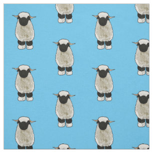 Tissu Illustration de la caricature de mouton Valais Bla