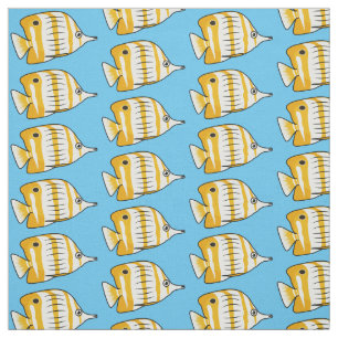 Tissu Illustration de la caricature du poisson papillon