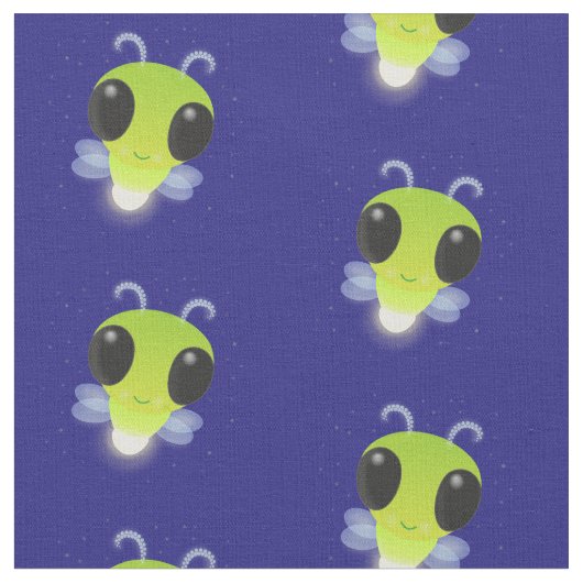 Tissu Illustration de la luciole vert mou (Fermer)
