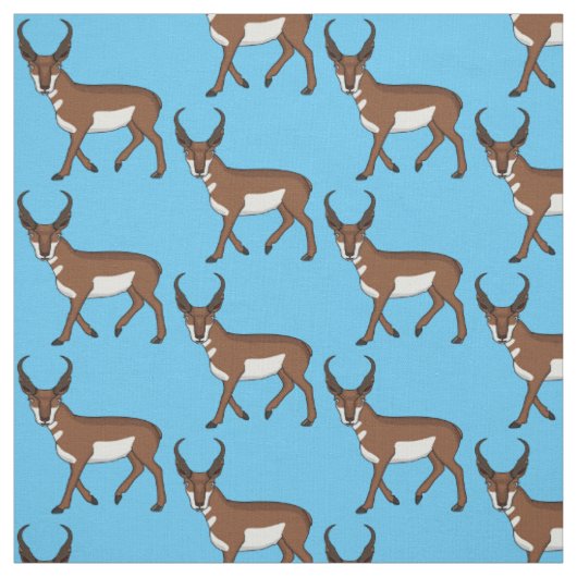 Tissu Illustration de l'antilope Pronghorn (Échantillon)