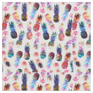 Tissu illustration de l'aquarelle et de l'ananas nébule