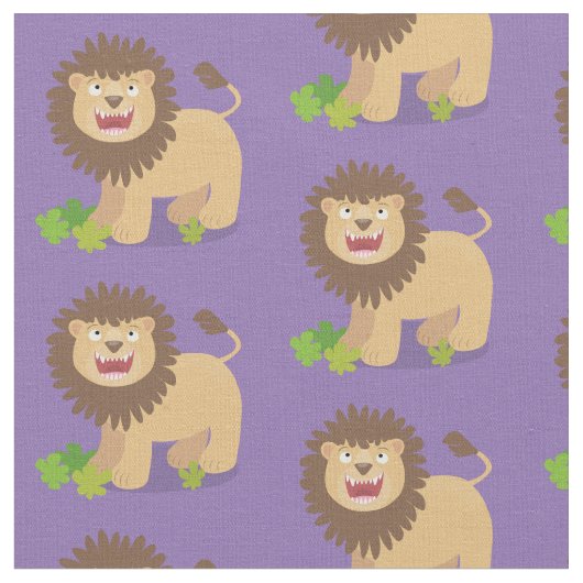 Tissu Illustration de l'effervescence de lions heureux (Fermer)