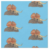 Tissu Illustration de lézard à col frisé (Fermer)