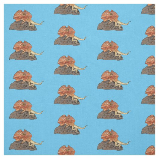 Tissu Illustration de lézard à col frisé (Échantillon)