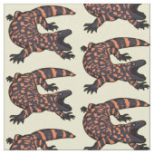 Tissu Illustration de lézard géant affamé (Fermer)