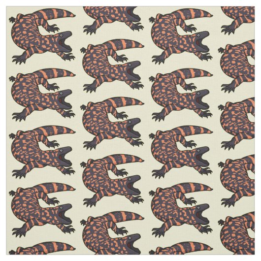 Tissu Illustration de lézard géant affamé (Échantillon)