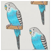 Tissu Illustration de l'oiseau bleu budgerigar (Fermer)