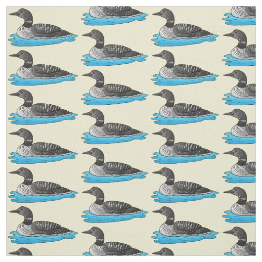 Tissu Illustration de Loon bird (Échantillon)