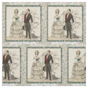 Tissu Illustration de mariage victorien vintage 1844