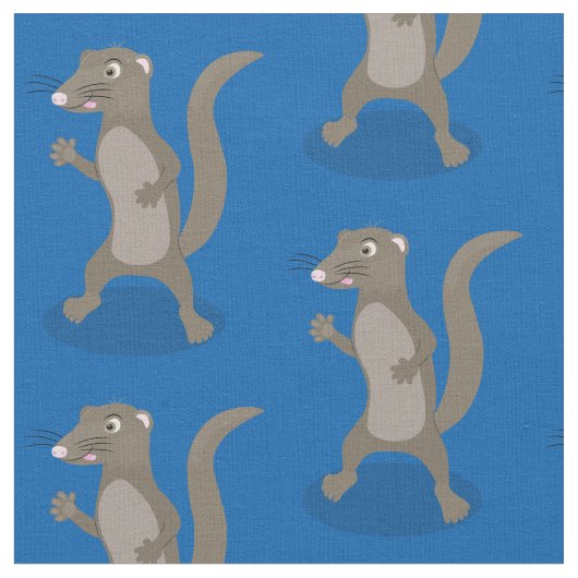Tissu Illustration de mignonne mangouste (Fermer)