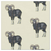 Tissu Illustration de mouflon, mouton (Fermer)
