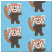 Tissu Illustration de panda rouge mignon (Fermer)