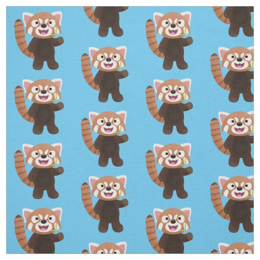 Tissu Illustration de panda rouge mignon (Échantillon)