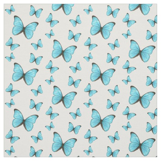 Tissu Illustration de papillons Morpho (Échantillon)