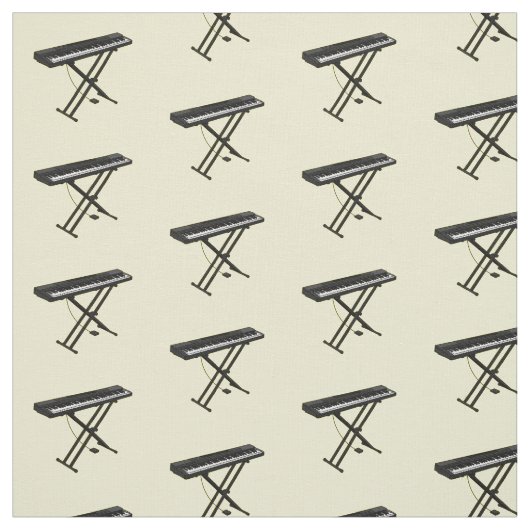 Tissu Illustration de piano clavier (Échantillon)