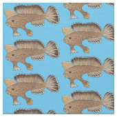 Tissu Illustration de poisson à main (Fermer)