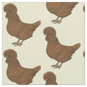 Tissu Illustration de poulet à la polis chamois (Fermer)