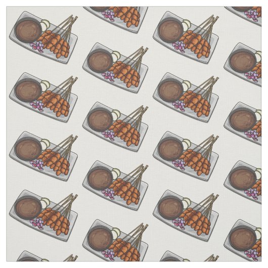 Tissu Illustration de Satay (Échantillon)