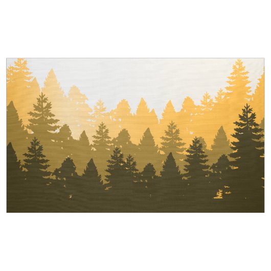 Tissu Illustration de silhouette d'arbre forestier (Yard)
