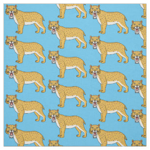 Tissu Illustration de tigre à dents de sabre
