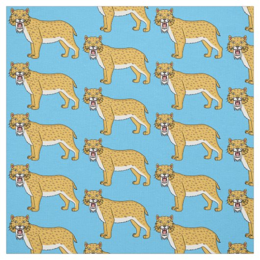 Tissu Illustration de tigre à dents de sabre (Échantillon)