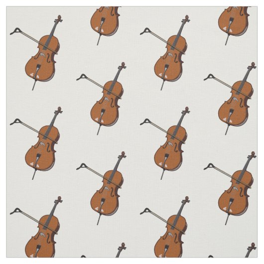 Tissu Illustration de violoncelle (Échantillon)