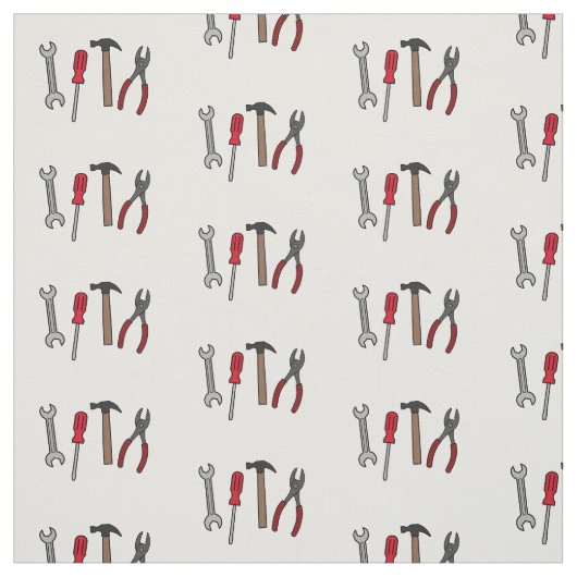 Tissu Illustration des outils de menuiserie (Échantillon)