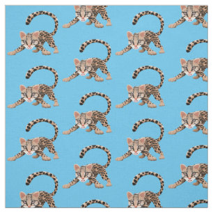 Tissu Illustration d'ocelot mignon