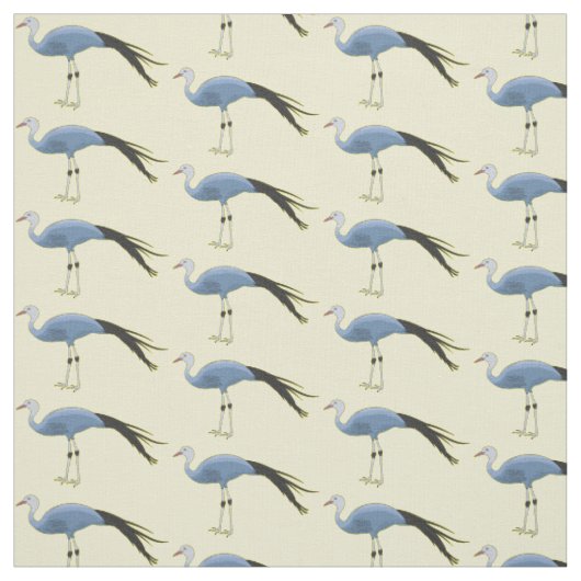 Tissu Illustration d'oiseau de grue bleue (Échantillon)
