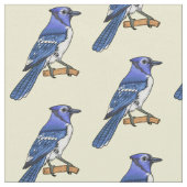Tissu Illustration d'oiseau de jay bleu (Fermer)
