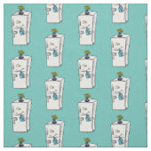 Tissu Illustration drôle de réfrigérateur (Échantillon)